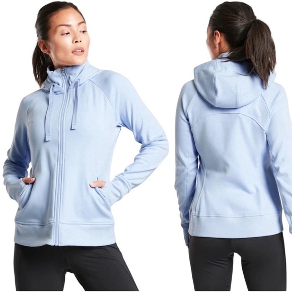 Athleta Tops - Athleta Triumph Full Zip Hoodie Thumbholes Stretch High Neck Women’s size XS